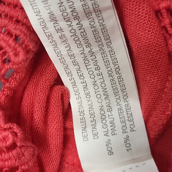 Zara 🪸 Crop Swing Top with Lace Trim ~ Rosy Coral Color - Picture 8 of 9